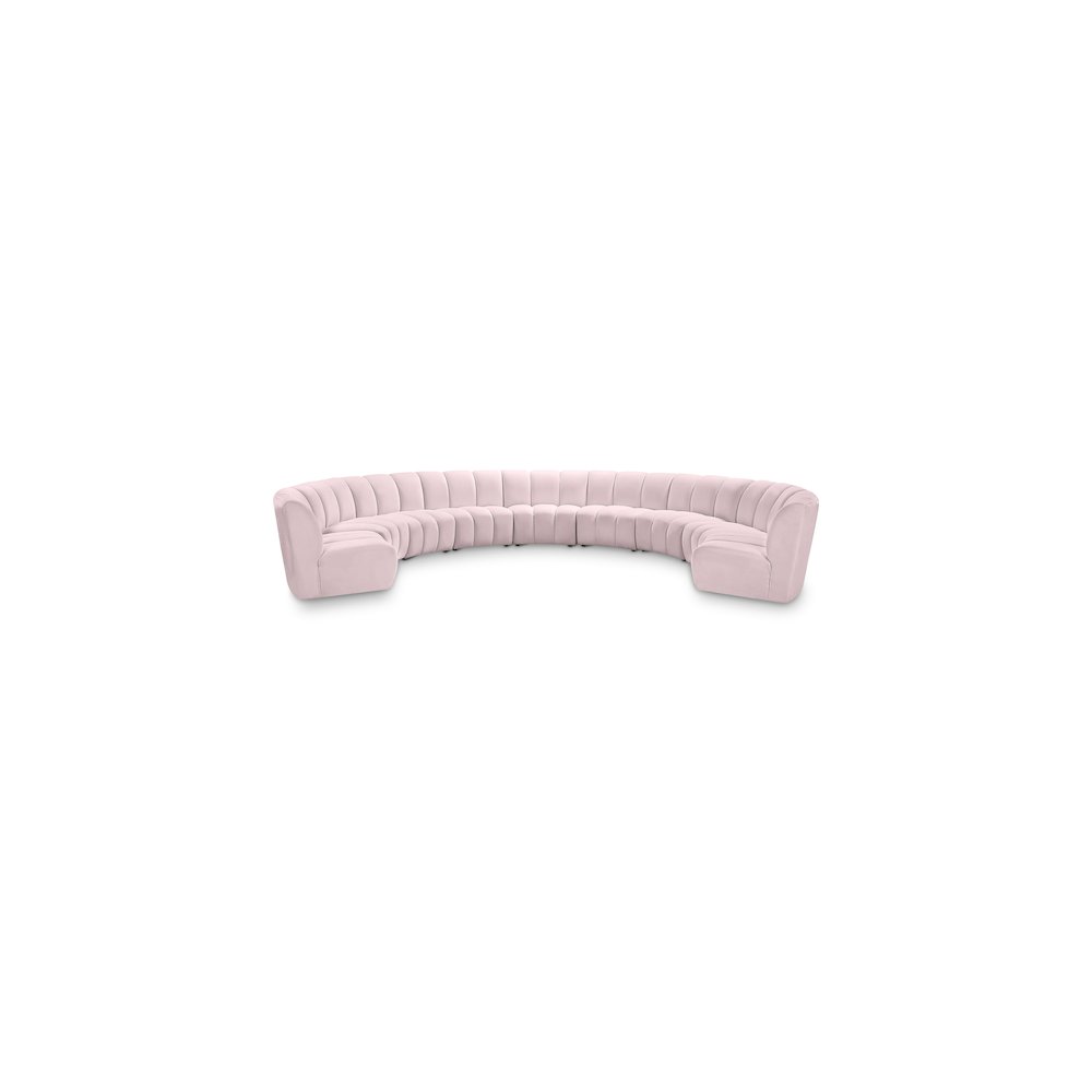 Infinity Pink Velvet 9pc. Modular Sectional