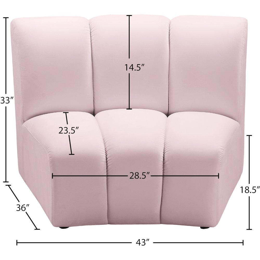 Infinity Pink Velvet Modular Chair