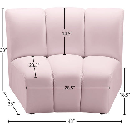 Infinity Pink Velvet Modular Chair