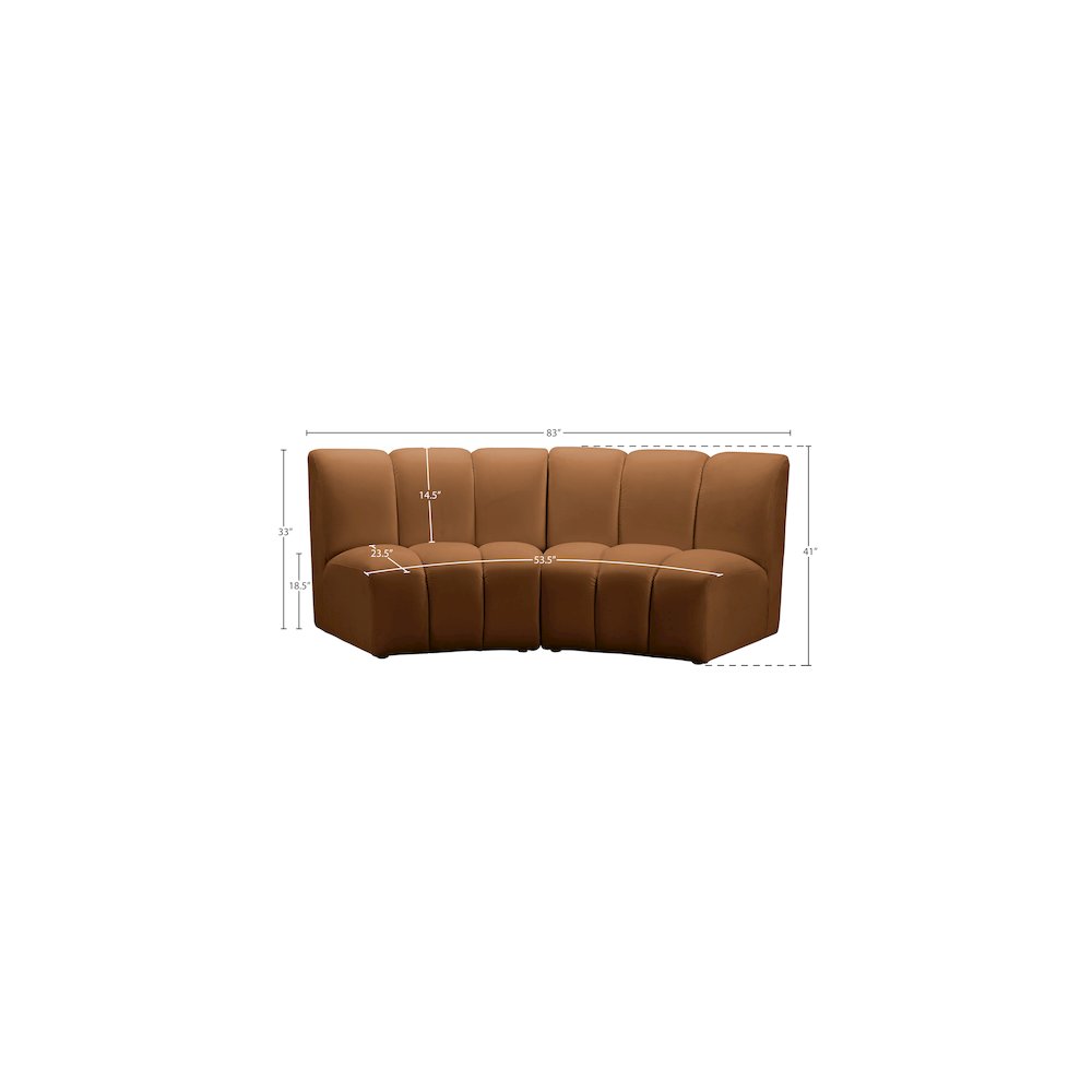 Infinity Saddle Velvet 2pc. Modular Sectional