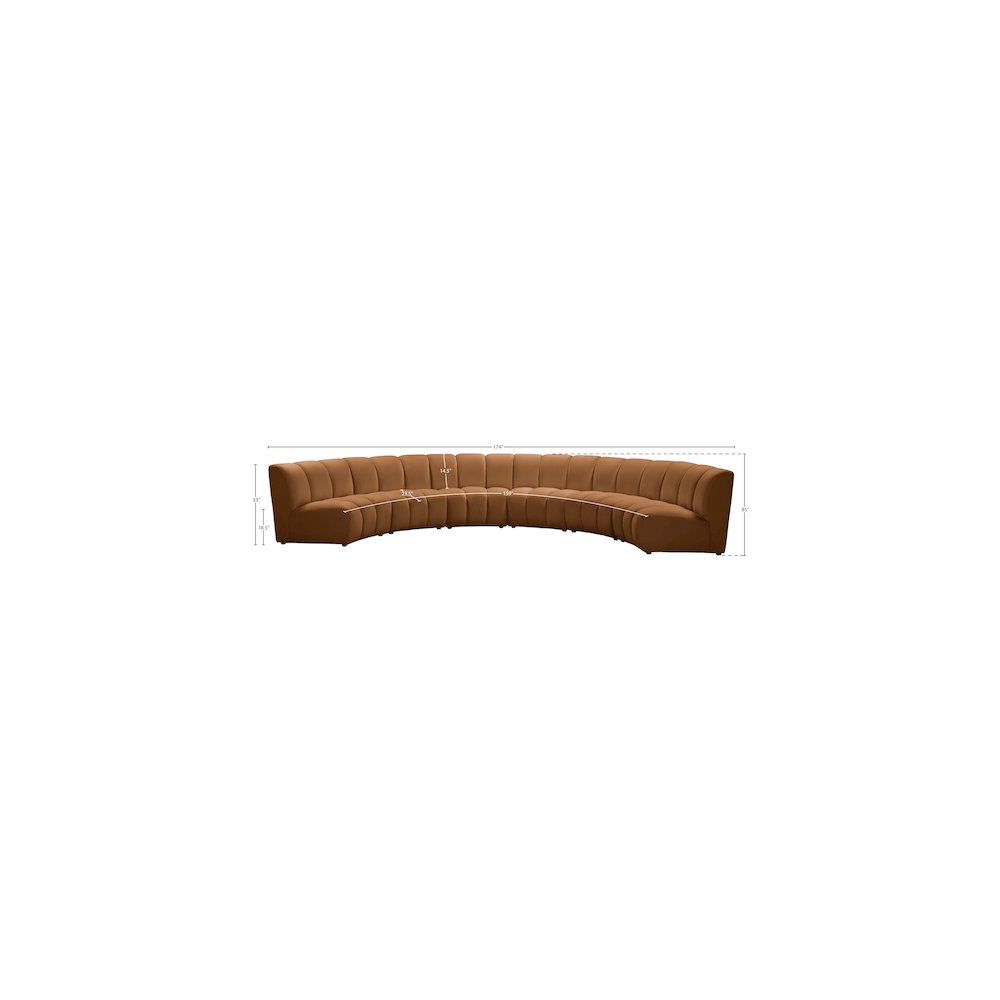 Infinity Saddle Velvet 6pc. Modular Sectional