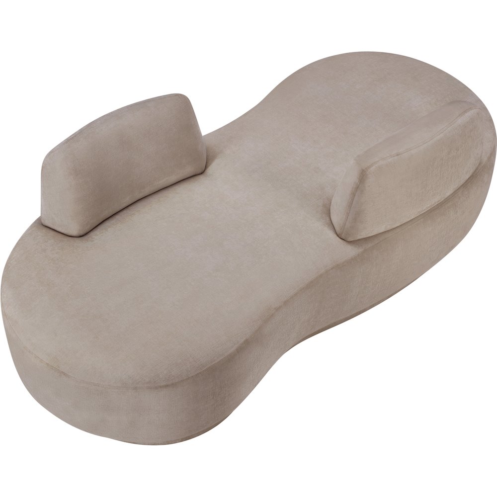 Argyle Beige Chenille Fabric Chaise/Loveseat