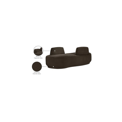 Argyle Brown Chenille Fabric Chaise/Loveseat