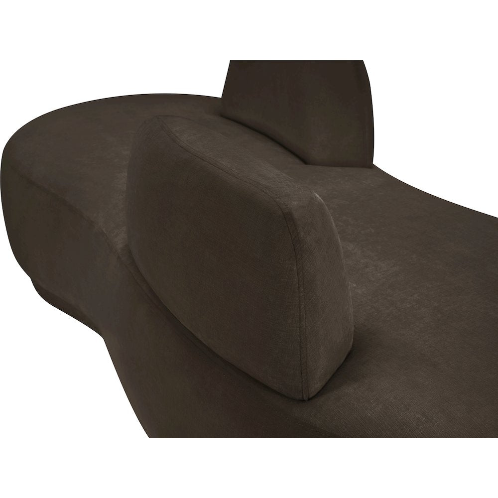Argyle Brown Chenille Fabric Chaise/Loveseat