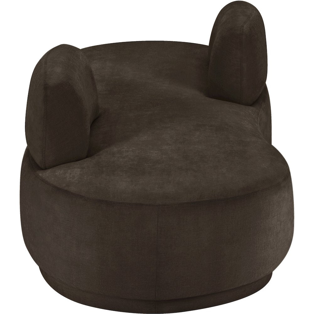 Argyle Brown Chenille Fabric Chaise/Loveseat