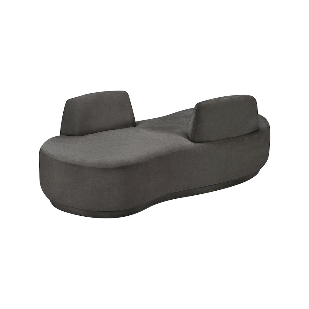 Argyle Grey Chenille Fabric Chaise/Loveseat