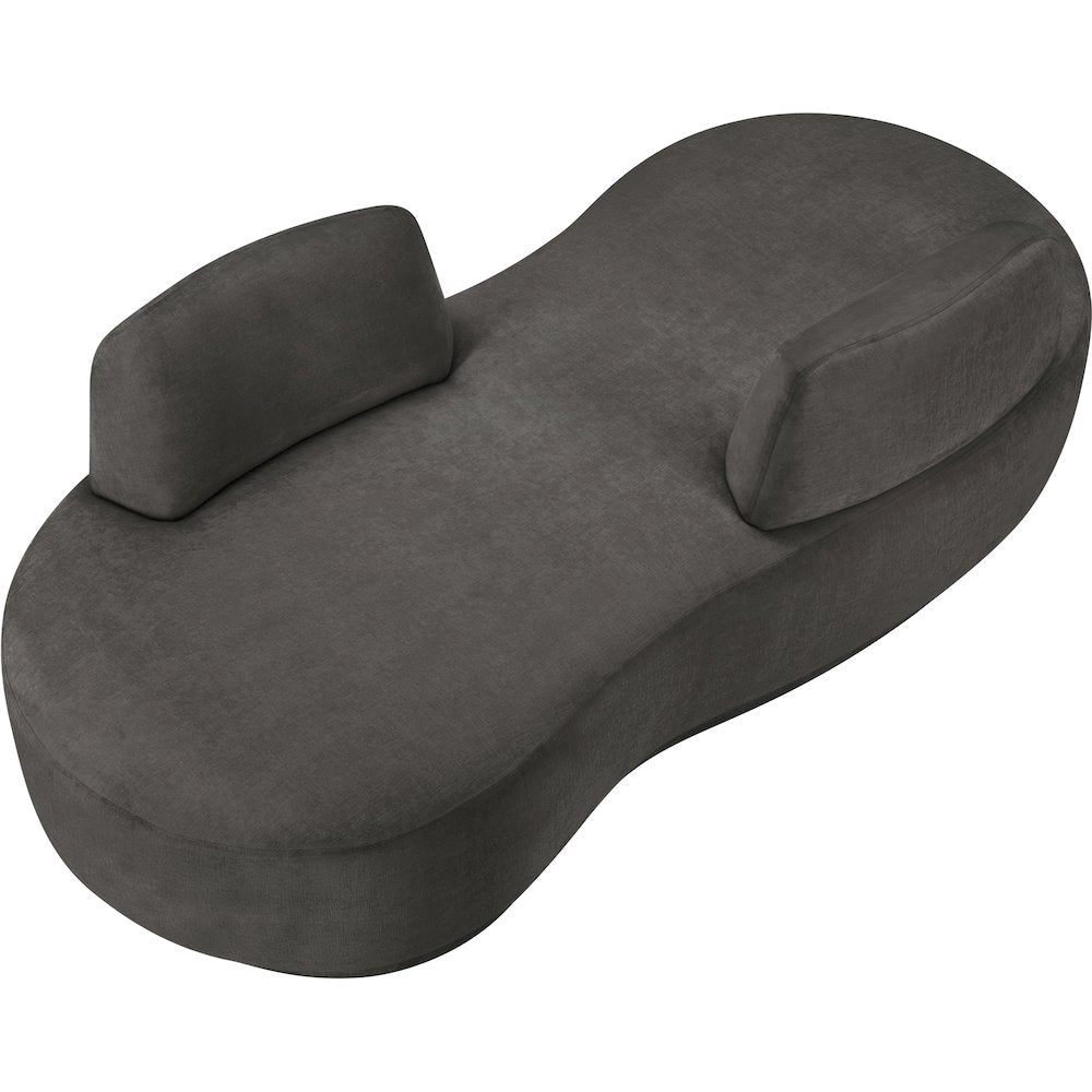 Argyle Grey Chenille Fabric Chaise/Loveseat