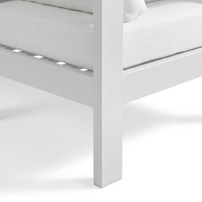 White Fabric Outdoor Patio Modular Sectional With Contemporary Style