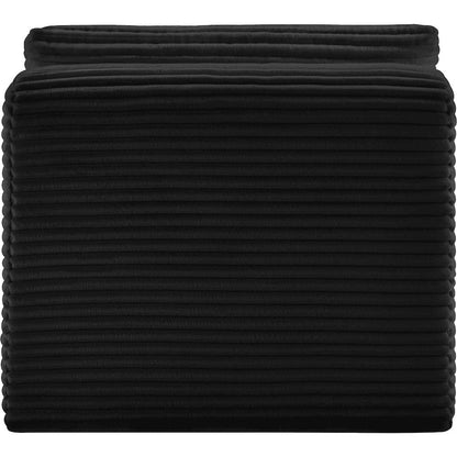 Shaggy Black Corduroy Performance Fabric Armless Chair
