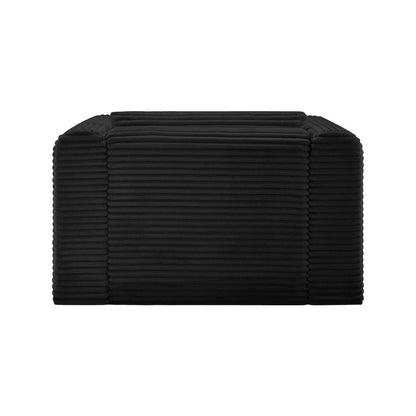 Shaggy Black Corduroy Performance Fabric Arm Chair