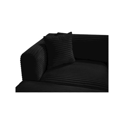 Shaggy Black Corduroy Performance Fabric Modular Sectional