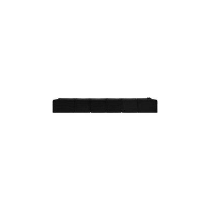Shaggy Black Corduroy Performance Fabric Modular Sectional