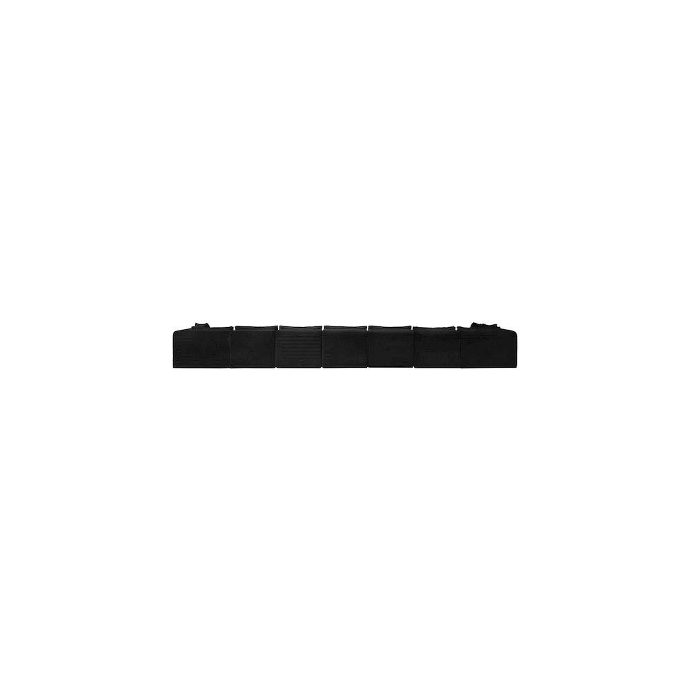 Shaggy Black Corduroy Performance Fabric Modular Sectional