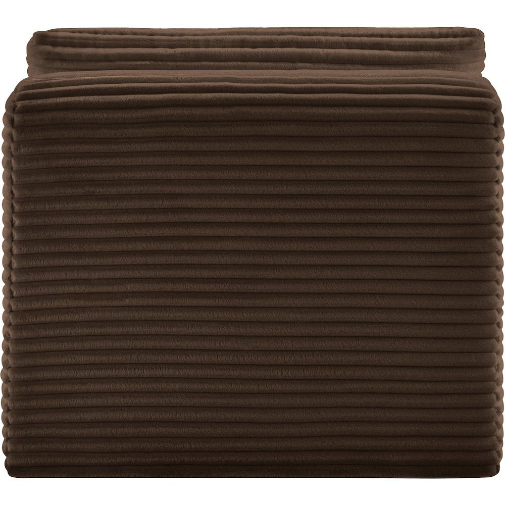 Shaggy Brown Corduroy Performance Fabric Armless Chair