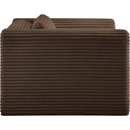 Shaggy Brown Corduroy Performance Fabric Arm Chair