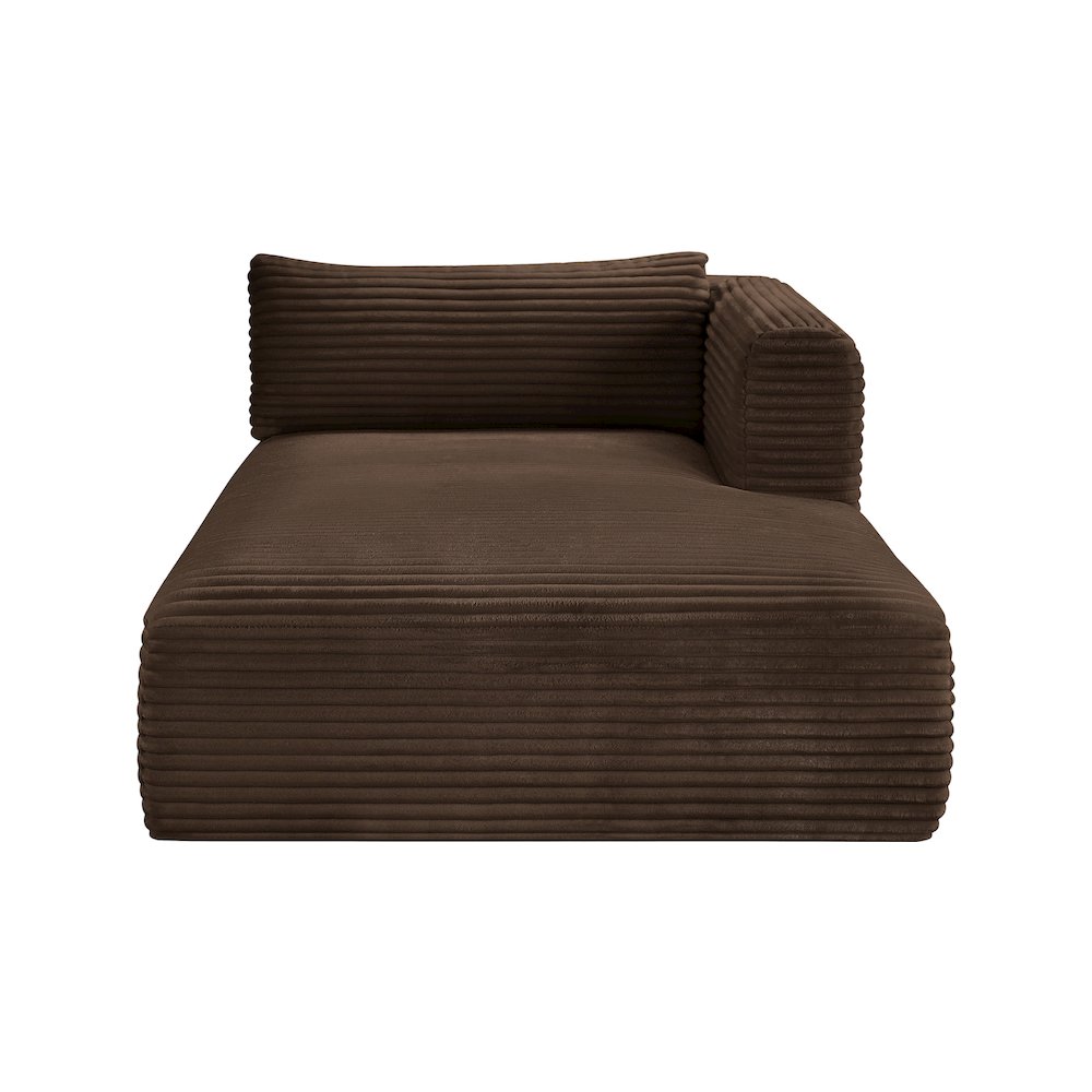 Shaggy Brown Corduroy Performance Fabric Chaise