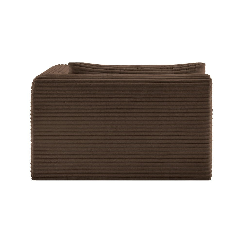Shaggy Brown Corduroy Performance Fabric Chaise