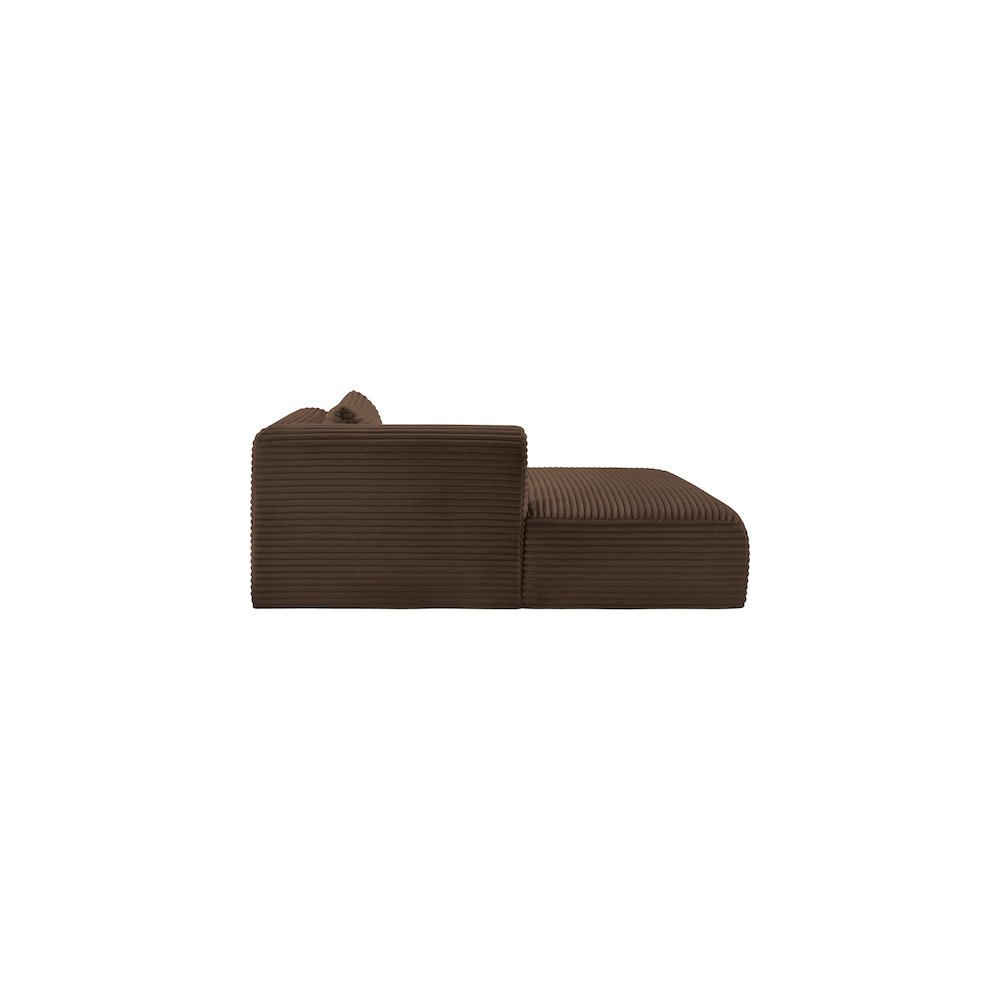 Shaggy Brown Corduroy Performance Fabric Chaise