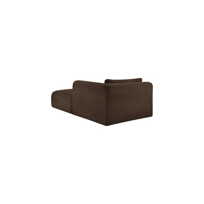 Shaggy Brown Corduroy Performance Fabric Chaise