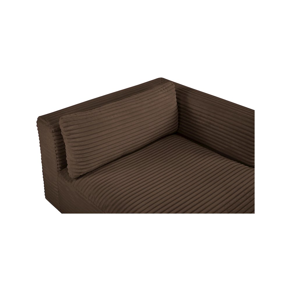 Shaggy Brown Corduroy Performance Fabric Chaise