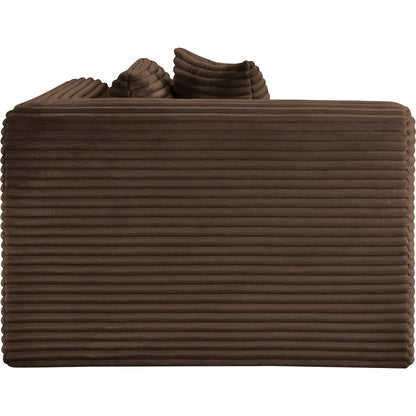 Shaggy Brown Corduroy Performance Fabric Corner Chair