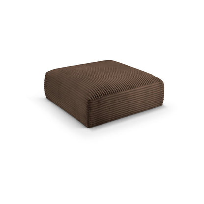 Shaggy Brown Corduroy Performance Fabric Ottoman