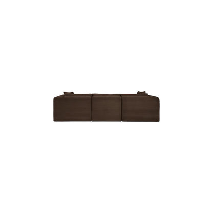 Shaggy Brown Corduroy Performance Fabric Modular Sofa