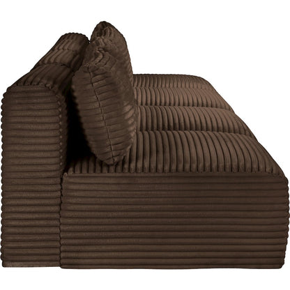 Shaggy Brown Corduroy Performance Fabric Modular Sofa