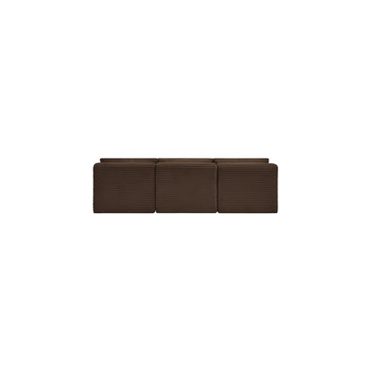 Shaggy Brown Corduroy Performance Fabric Modular Sofa