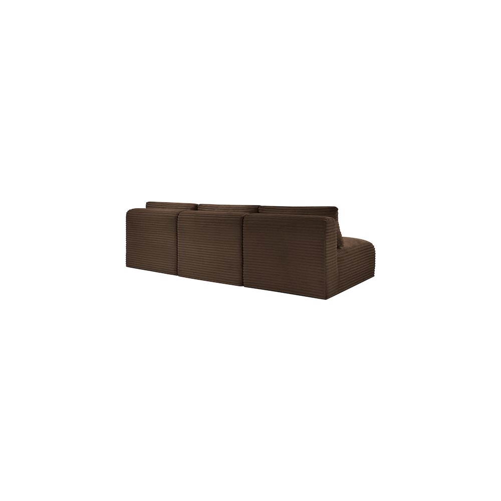 Shaggy Brown Corduroy Performance Fabric Modular Sofa