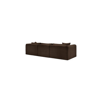 Shaggy Brown Corduroy Performance Fabric Modular Sectional