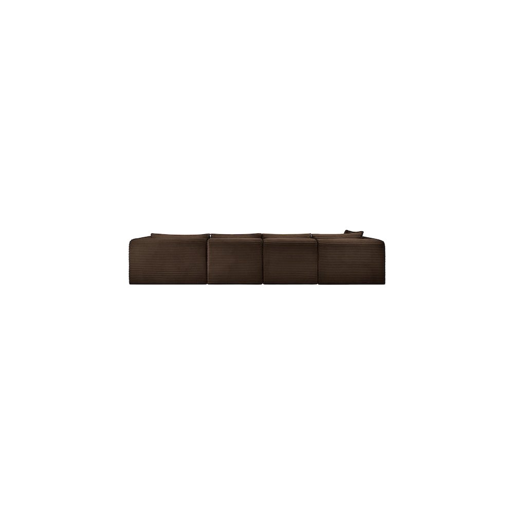 Shaggy Brown Corduroy Performance Fabric Modular Sectional
