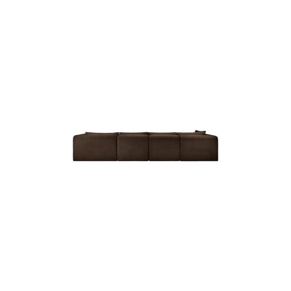 Shaggy Brown Corduroy Performance Fabric Modular Sectional