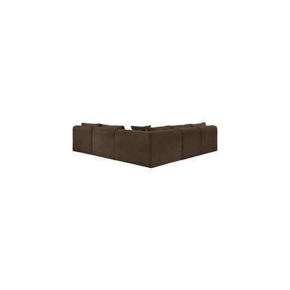 Shaggy Brown Corduroy Performance Fabric Modular Sectional