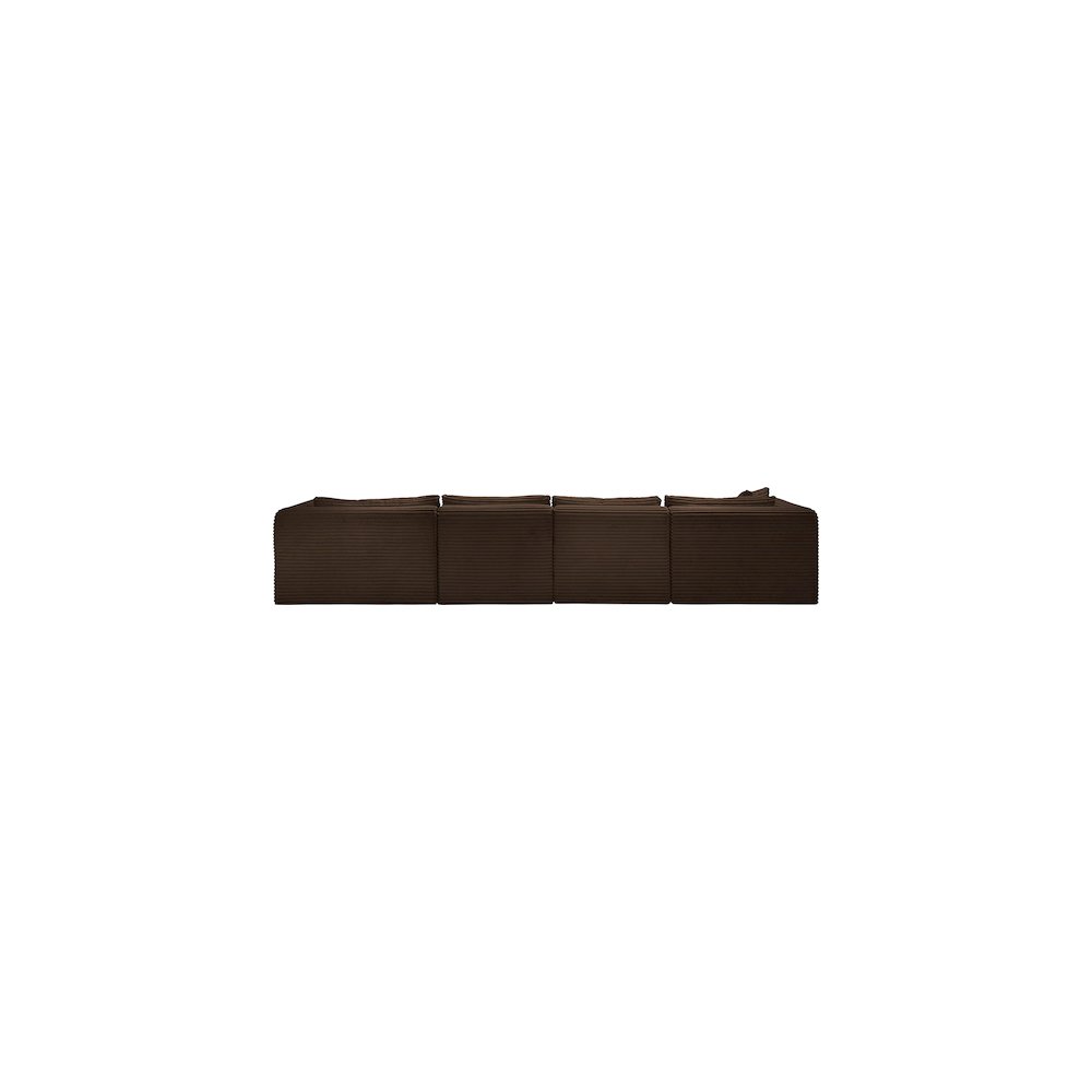Shaggy Brown Corduroy Performance Fabric Modular Sectional