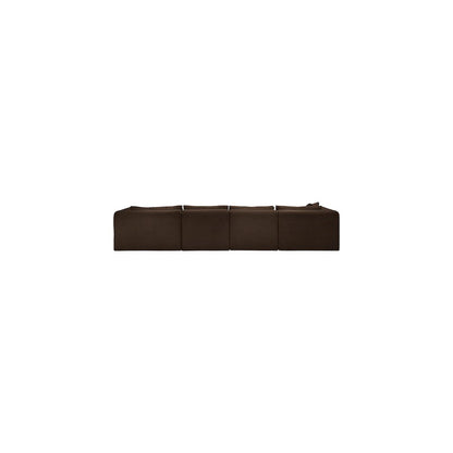 Shaggy Brown Corduroy Performance Fabric Modular Sectional