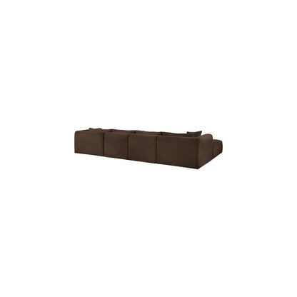Shaggy Brown Corduroy Performance Fabric Modular Sectional