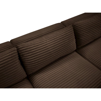 Shaggy Brown Corduroy Performance Fabric Modular Sectional
