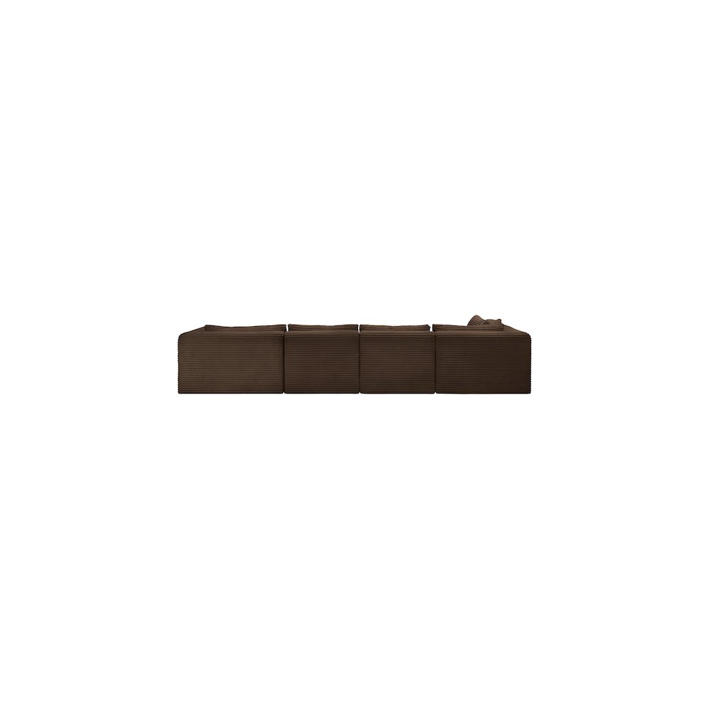Shaggy Brown Corduroy Performance Fabric Modular Sectional