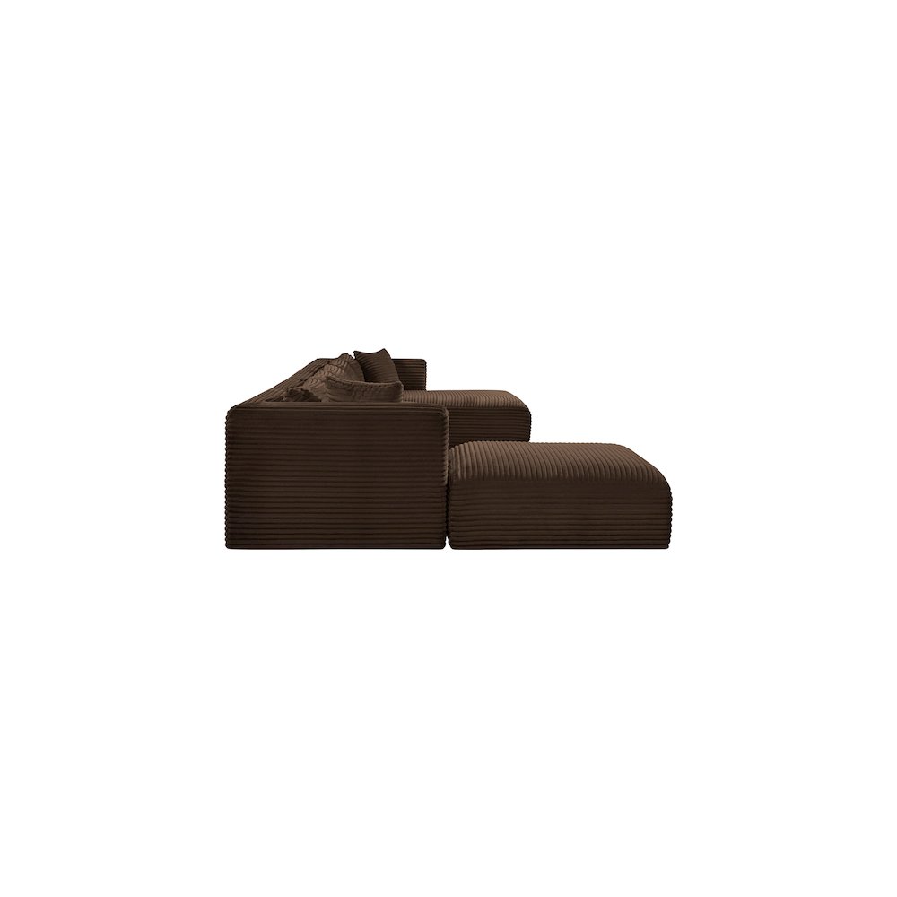 Shaggy Brown Corduroy Performance Fabric Modular Sectional