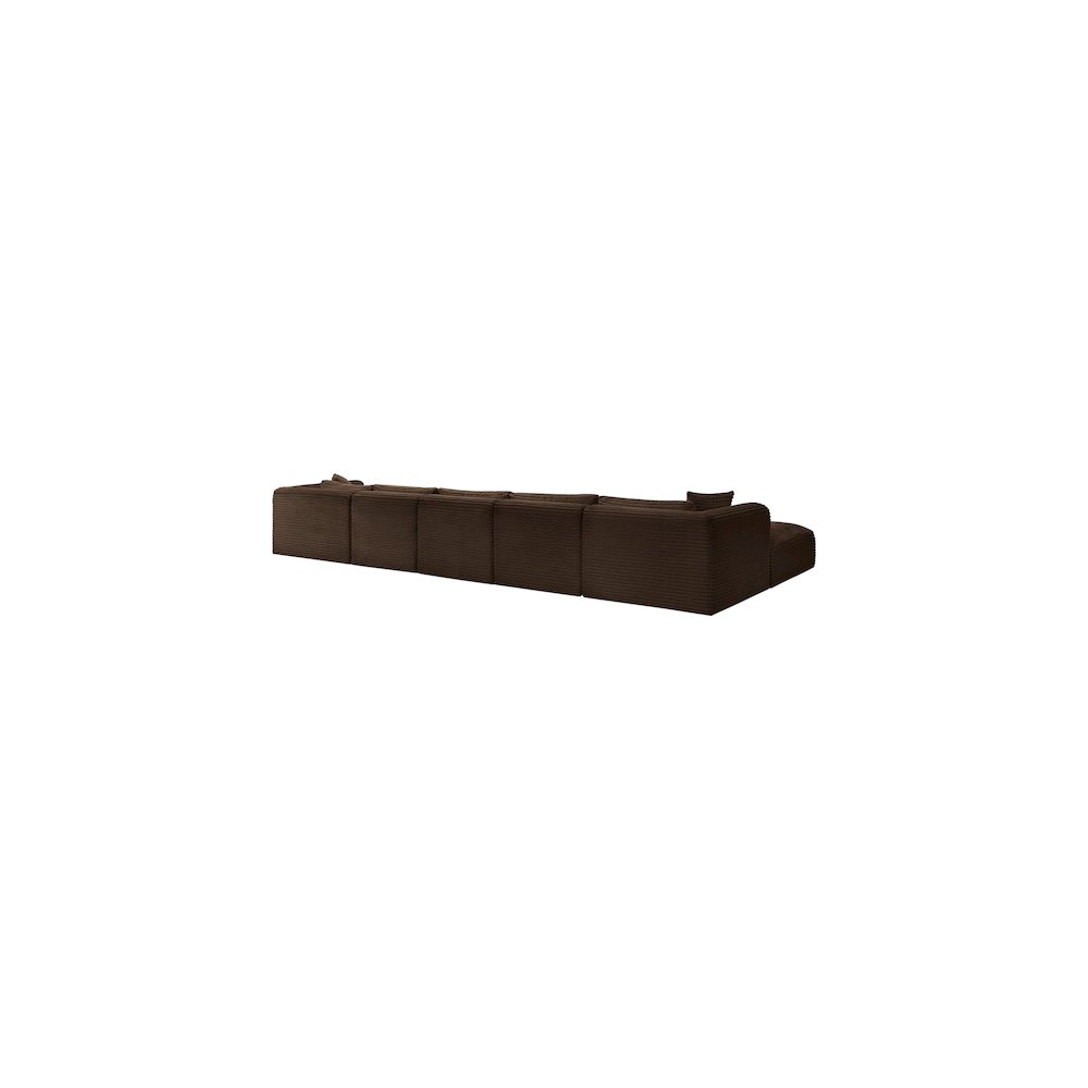 Shaggy Brown Corduroy Performance Fabric Modular Sectional