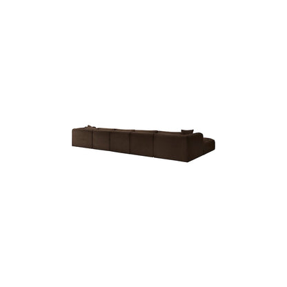 Shaggy Brown Corduroy Performance Fabric Modular Sectional