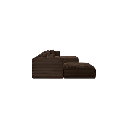 Shaggy Brown Corduroy Performance Fabric Modular Sectional