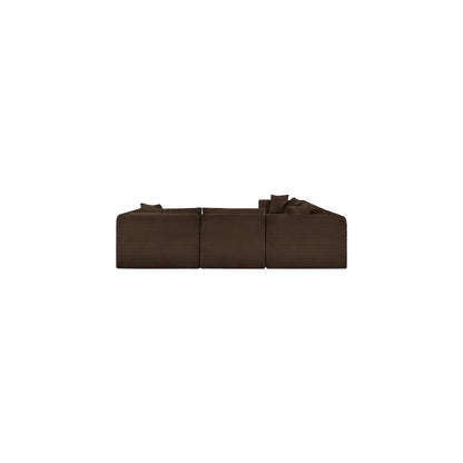 Shaggy Brown Corduroy Performance Fabric Modular Sectional