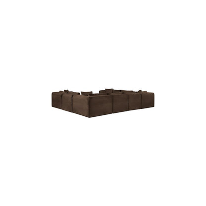 Shaggy Brown Corduroy Performance Fabric Modular Sectional
