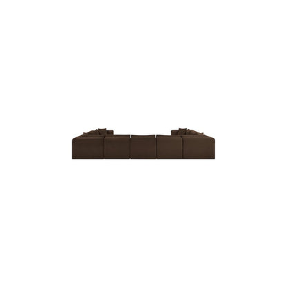 Shaggy Brown Corduroy Performance Fabric Modular Sectional