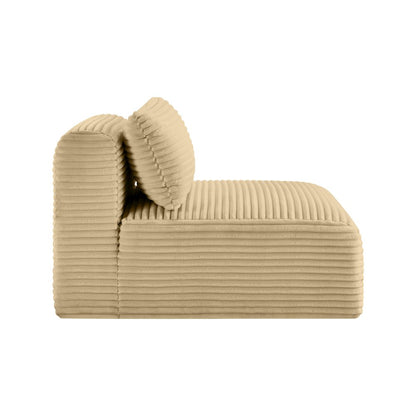 Shaggy Camel Corduroy Performance Fabric Armless Chair