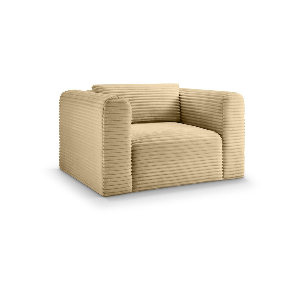 Shaggy Camel Corduroy Performance Fabric Arm Chair