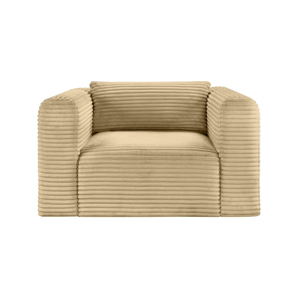 Shaggy Camel Corduroy Performance Fabric Arm Chair