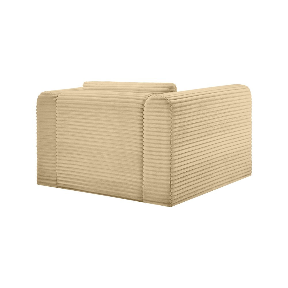 Shaggy Camel Corduroy Performance Fabric Arm Chair